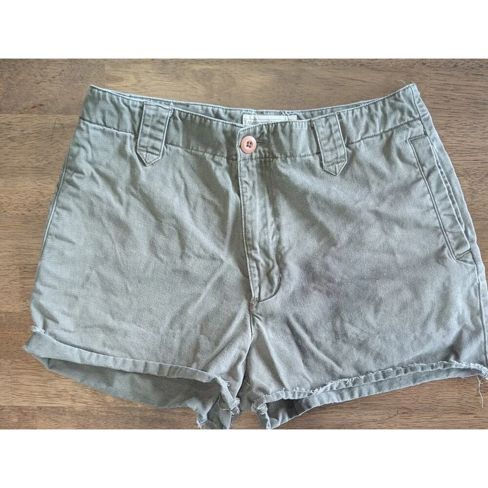 Abercrombie & Fitch Women's Mini Shorts Size 6, Green, Cotton, Flat